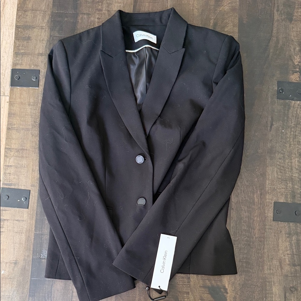Calvin Klein Black Two-Button Tailored Blazer